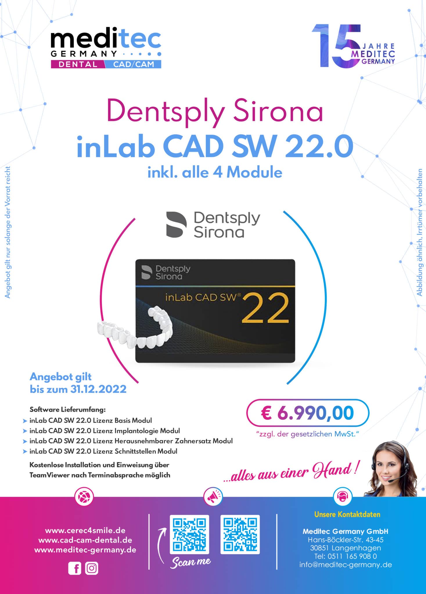 Dentsply Sirona inLab CAD SW 22.0 CADCAM Dental